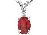 1.00 cts Genuine Ruby and Diamond Pendant - 14kt White or Yellow Gold FREE GIFT BAG!