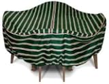 Two Dogs Designs, 84 Round Table Cover, Green Stripes