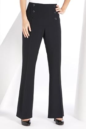 Bootleg Flat Front Side Zip Trousers