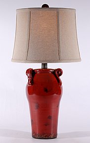 Casual Red Pottery Table Lamp Casual Red Pottery Table Lamp
