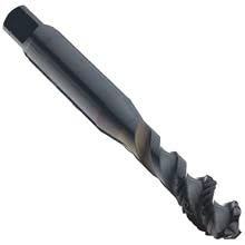 Dormer MTT-X E003/MTT-X E013 Powdered Metal Spiral Flute Threading Tap, Black Oxide Finish, Round Shank With Square End, Modified Bottoming Chamfer