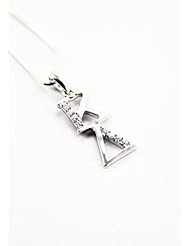 Kappa Delta Sterling Silver Lavaliere set with Lab-Created Diamonds