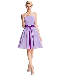 Strapless Fall Natural   Waistline Sweetheart Lace-Up Ruched Chiffon/Satin Cocktail Short Evening Dress/Homecoming Dress/Bridesmaid Dress/Pageant Dress/Prom Dress/Party Dress/Wedding Dress  With a Sas