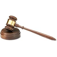 McGill Metal Products 10521 Engravable brass band gavel with sound block, walnut, 10 1/2 long