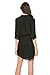 Womens Casual Summer Drawstring Belted Adjustable Sleeve Shirt Dress with Pocket