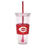 MLB Cincinnati Reds 22-Ounce Insulated Straw Tumbler with Sleeve