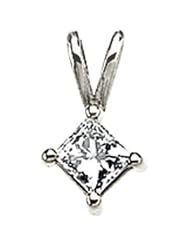 14K White Gold 1/4 Ct Diamond Pendant