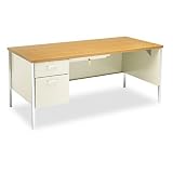 HON 34000 Series Left Pedestal Desk for L Workstat, 66w x 30d x 29-1/2h, Med OK