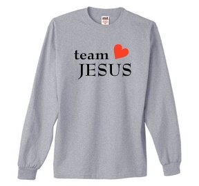 Team Jesus on Long Sleeve Adult & Youth Cotton T-Shirt (in 24 colors)