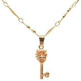 Rose Gold Key Necklace with Round CZ pendant