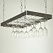 Rogar Hanging Wine Glass Rack - Hammered Steel/ Chrome