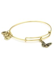 Alex and Ani "Charity by Design" Expandable Wire Bangle Bracelet with Butterfly Charm, 7.75"