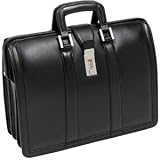 Black McKlein Morgan Full Grain Oil Tanned Leather 17 Litigator Laptop Brief - Black