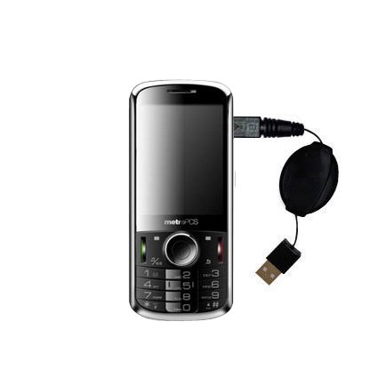 Retractable USB Cable for the ZTE E520 with Power Hot Sync and Charge capabilities - uses Gomadic TipExchange Technology