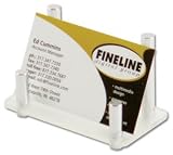 Deflect-o Art Deco Business Card Holder with Metal Support Posts Acrylic Frosted Clear Ref DE350150