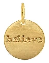 Believe Disc Charm and Pendant in 24 Karat Gold Vermeil