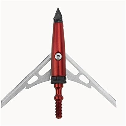 Hitata®3 /6/12/24 pack 100 Grain Two Blades Arrow Heads Archery Broadheads for Compound Bow Recurve Training and Hunting (Red) (6pcs)