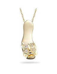 0.04 Cts Diamond Sandal Pendant in 14K Yellow Gold