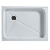 32 x 40 Rectangular Shower Tray with Drain in White Drain Location: Left Hand Side