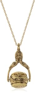 1928 Jewelry Vintage-Inspired Collection Gold-Tone Rotating Locket Trio Long Necklace