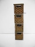SEAGRASS 4 DRAWER TOWER STORAGE UNIT CABINET