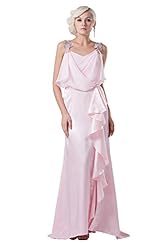 Sleeveless Spaghetti Strap  Charmeuse/Chiffon/Taffeta Evening Dress  With Rhinestones