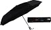 Black Severe Weather 3-Section Folding Umbrella with Auto Open/Close
