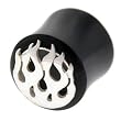 1/2" Organic Black Horn Flame Plug