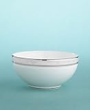 Martha Stewart Collection with Wedgwood Ribbon Stripe All Purpose Bowl in Silver