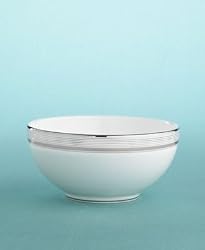 Martha Stewart Collection with Wedgwood "Ribbon Stripe" All Purpose Bowl in Silver