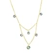 14K Yellow Gold Prasiolite and Blue Topaz Briolette Beads Necklace - 17 inches