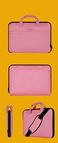 Genpezer 15 Inch Shockproof Waterproof Computer Shoulder Bag Pack Laptop/Notebook/Tablets/MacBook Messenger Bag Carry Case for Men Women,Slim Package (Rose red)