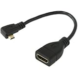 Afunta 90 Degree Micro HDMI Right-toward Male to HDMI Female Cable Adapter, Length: 17cm