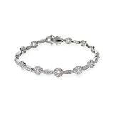 Eve's Addiction Dorthea's Delicate Sparkling CZ Silver Tennis Bracelet