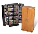 Prepac Oak Tall Locking Media (DVD,CD,Games) Storage Cabinet