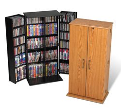 Prepac Oak Tall Locking Media DVD,CD,Games Storage Cabinet
