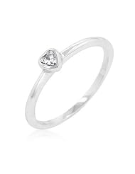 Clear Heart Solitaire Ring
