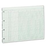 Wilson Jones G10-6 Green Columnar Sheets, Single Page Format, 6 Columns, 9-1/4X11-7/8, 100/Pk