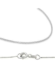 14k New Solid White Gold Box Chain Necklace .8mm 24"