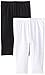 The Children's Big Girls' 2 Pack Cropped Legging, White/Black, Large (10/12)