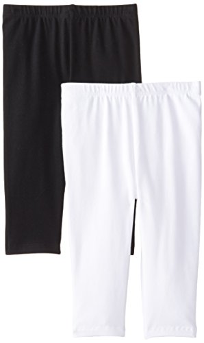 The Children's Big Girls' 2 Pack Cropped Legging, White/Black, Large (10/12)