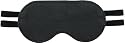 Soft Black Leather Blindfold with Dual Elastic Straps