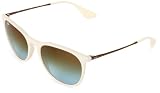 Ray-Ban Women's Erika 869/5D Round Sunglasses,Beige Frame/Gradient Brown Lens,54 mm