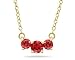 1.00 CTW Ruby Three Stone Pendant Necklace 14K Yellow Gold