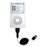 Einziehbares USB Kabel fr Apple iPod Video (30GB) mit Hot Sync und aufladen Einsatzmglichkeiten  von Gomadic mit TipExchange Technology