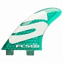 FCS S-25 Medium Simon Anderson Performance Core Surfboard Tri Fin Set - Green/White