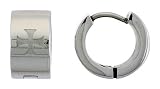 Small Surgical Steel Huggie Earrings with Engraved Maltese Cross