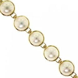 14KT Gold Tennis Bracelet Wh Freshwater Cultured Pearls