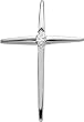 14K White Gold Diamond Cross Pendant - 0.12 Ct.