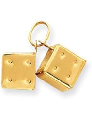 14k Gold Dice Charm
